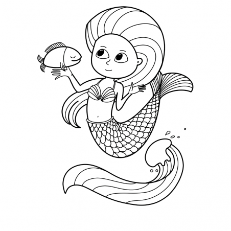 Colouring Picture - Mermaid
