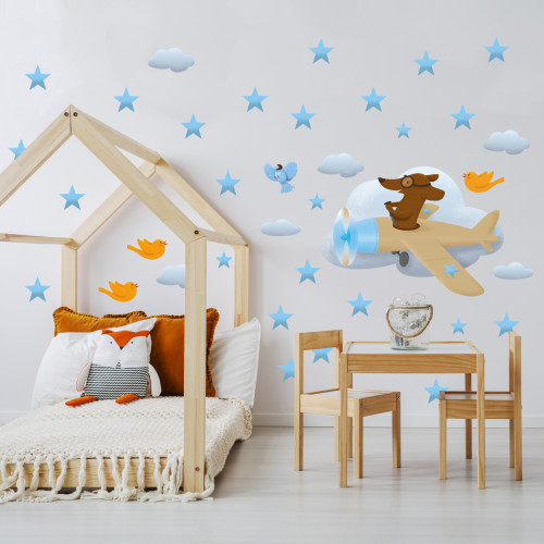 Wallstickers – Dog in a Plane
